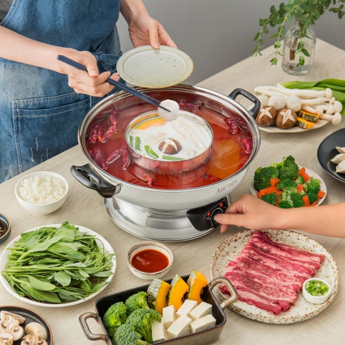 Chauffe-tout à deux compartiments en acier inoxydable ASP-600 d'Aroma Housewares, 5 pintes