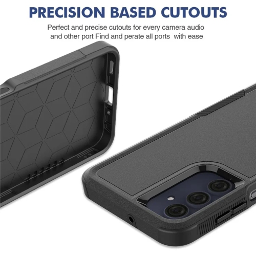 [CS] Étui rigide à double couche avec protection en caoutchouc robuste pour Samsung Galaxy A36/A56, bleu marine