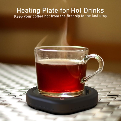 Oracer Coffee Mug Warmer with Auto Shut Off, Electric Beverage Heating Plate for Desk - Black