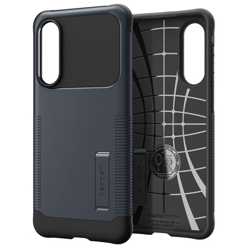 Étui rigide ajusté Slim Armor de Spigen pour Galaxy S25 Edge - Ardoise métallique