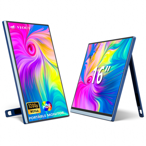 Moniteur portatif de 16&nbsp;po de Zachvo pour ordinateur portatif, écran externe IPS 16:10 de 1920 x 1200P FHD, support en aluminium sRVB à 100 %,