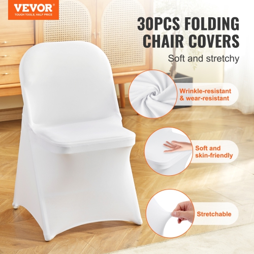 VEVOR Stretch Spandex Folding Chair Covers, Universal Fitted Chair Cover, Removable Washable Protective Slipcovers, for Wedding, Holiday, Banquet,