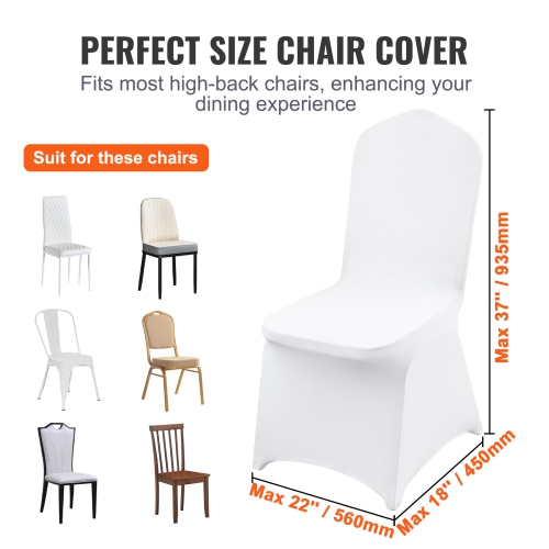 VEVOR Stretch Spandex Folding Chair Covers, Universal Fitted Chair Cover, Removable Washable Protective Slipcovers, for Wedding, Holiday, Banquet,