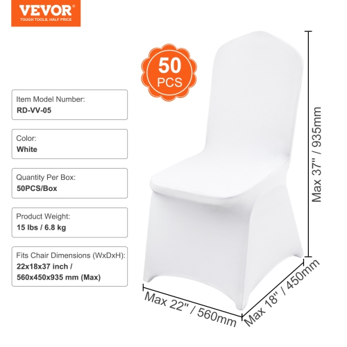 VEVOR Stretch Spandex Folding Chair Covers, Universal Fitted Chair Cover, Removable Washable Protective Slipcovers, for Wedding, Holiday, Banquet,