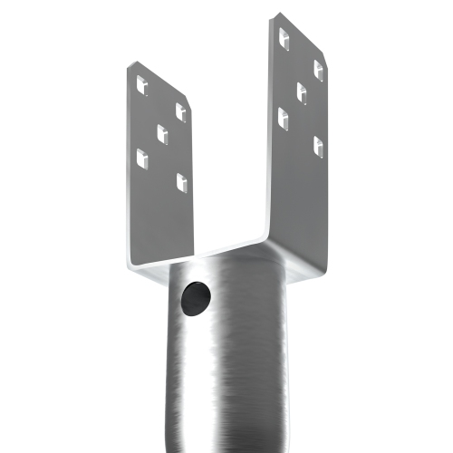 VEVOR No Dig Ground Anchor, 4 Pack 3.94 x 2.76 x 27.56 in DIY Screw in Post Stake, Includes 6 Lag Bolts & a Rebar, U-Shape Heavy Duty Steel Post