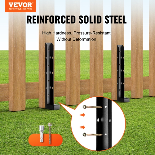 VEVOR Fence Post Anchor Repair Kit, 4 Pack Inner Diameter 2 x2 Inches Heavy Duty Steel Fence Post Support Stakes, Anchor Ground Spike for Repair