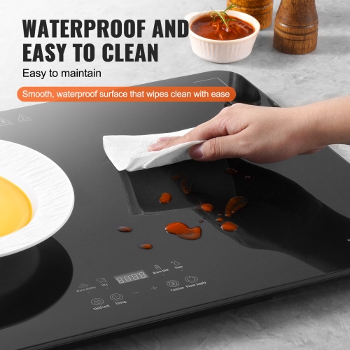VEVOR Electric Warming Tray, Food Warming Trays for Buffet, Warming Trays with Adjustable Temperature Control, Portable Tempered Glass Food Warmer,
