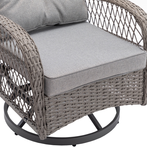 YOULIGHTS Outdoor Rattan Adjustable Lounge Chair, Polyester Rattan Chair with Waterproof Cushion for Porch, Backyard and Patio