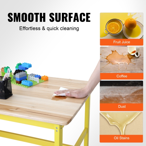 Ensemble avec table et banc pour enfants VEVOR, ensemble de 3 tables et chaises pour tout-petits, table d'activités en bois pour l'art, le bricolage,