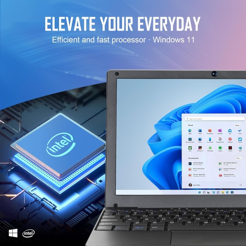 Laptop Computer, Windows 11 Laptop, 8GB+128GB, Intel Celeron Dual core Processors, 10" Laptops, Bluetooth WiFi Webcam HDMI, and Laptop Bag,Mouse,