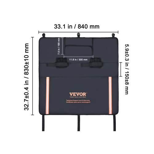 VEVOR 33" Tailgate Bike Pad, Truck Tailgate Pad Carry 2 Bikes, Tailgate Protection Pad with Reflective Strips and Tool Pocket, Universal Tailgate Pad