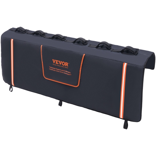 VEVOR 62" Tailgate Bike Pad, Truck Tailgate Pad Carry 6 Mountain Bikes, Upgraded Grooves Tailgate Protection Pad with Reflective Strips, with Camera