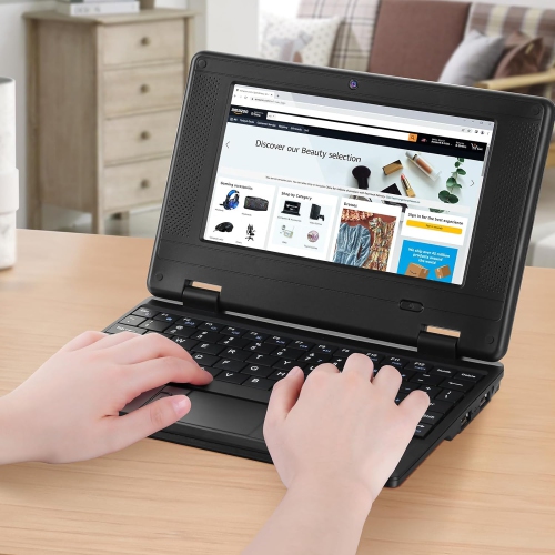 Portable 7'' Laptop Computer Quad Core Powered by Android 12.0, Netbook Computer with WiFi, Webcam and Bluetooth, Mini Laptop with Bag, Mouse, and