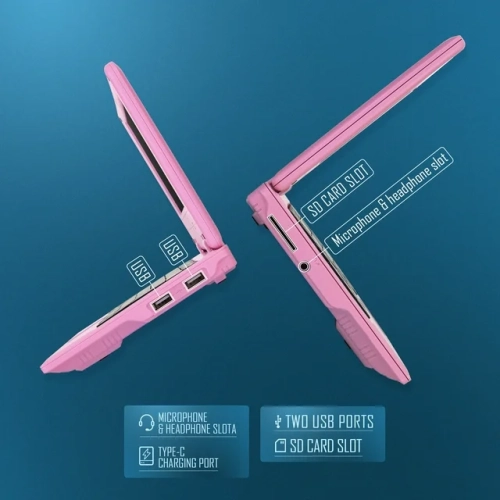 Portable 7'' Laptop Computer Quad Core Powered by Android 12.0, Netbook Computer with WiFi, Webcam and Bluetooth, Mini Laptop with Bag, Mouse, and