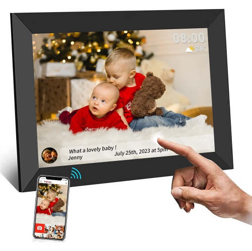 Image 1 de 5.. Cadre photo numérique de 10,1&nbsp;po, Wi-Fi avec APPLICATION Uhale, rotation automatique de l'image 16&nbsp;Go, écran IPS 16:10 1200 x 800, cadre