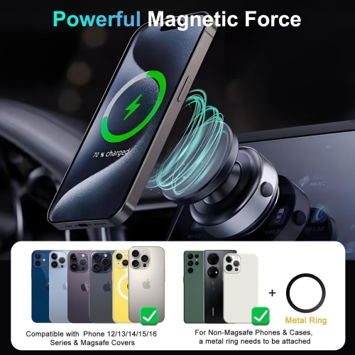 360° Electric Suction Vacuum Phone Holder, Double Sided Attachment Car Phone Mount, Hands Free for Car Dashboard Mounting, Smooth Surfaces