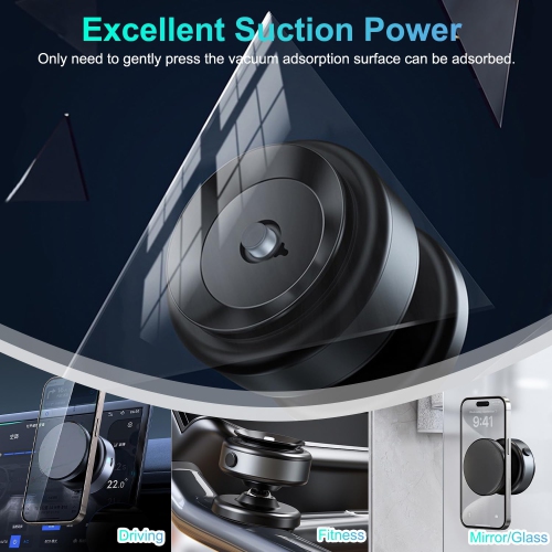360° Electric Suction Vacuum Phone Holder, Double Sided Attachment Car Phone Mount, Hands Free for Car Dashboard Mounting, Smooth Surfaces