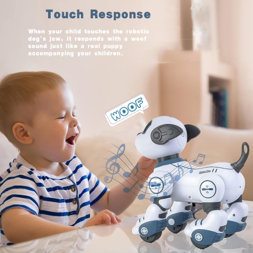 Chien robot télécommandé pour enfants, jouet robot interactif intelligent programmable, avec fonction de chant, de danse et de marche