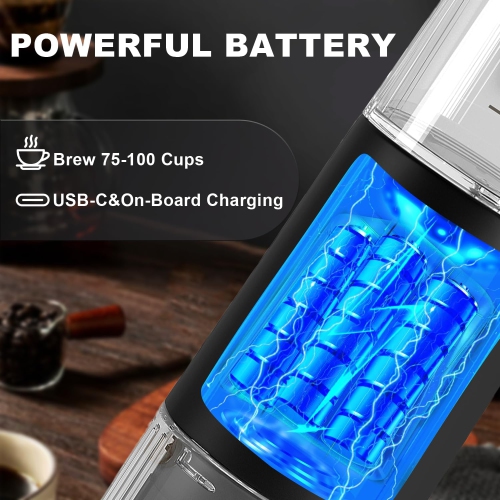 Portable Electric Espresso Coffee Machine,Wireless Coffee Maker,Self-Heating Capsule Coffee Maker for Camping RV Hiking