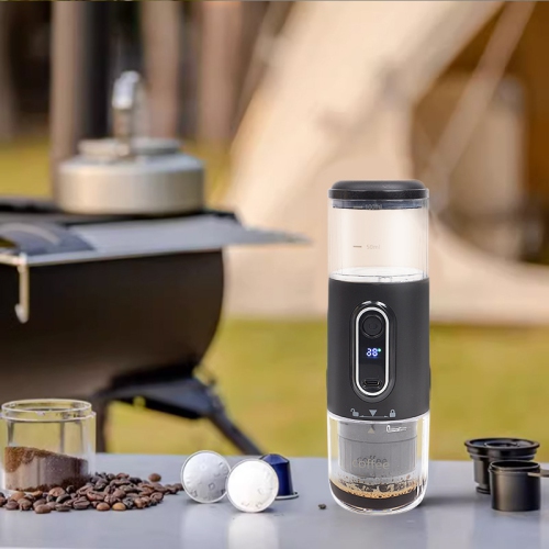 Portable Electric Espresso Coffee Machine,Wireless Coffee Maker,Self-Heating Capsule Coffee Maker for Camping RV Hiking