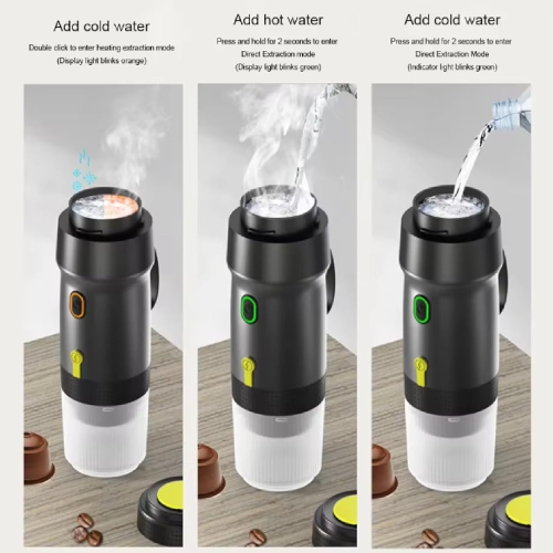 Portable Coffee Maker,60ML Electric Wireless Espresso Coffee Machine for Coffee Capsule & Powder,Travel Coffee Maker for Camping Travel Hiking Office