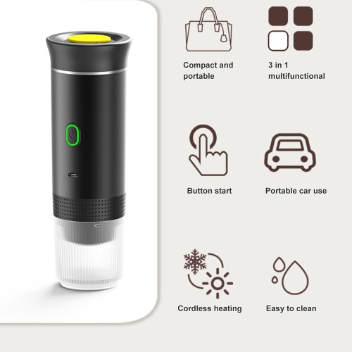 Portable Electric Espresso Machine,Travel Coffee Maker,Self Heating Coffee Maker,Capsules Coffee Machine for Camping Office