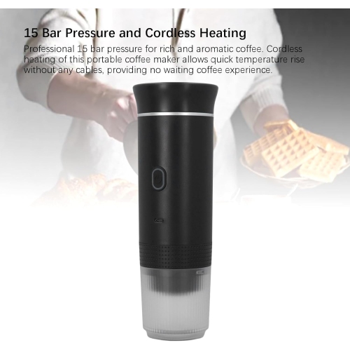 Portable Electric Espresso Machine,Travel Coffee Maker,Self Heating Coffee Maker,Capsules Coffee Machine for Camping Office