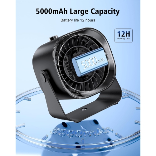 Desk Fan,Quiet Portable Fan,Air Circulator Fan with 100 Speeds,Digital Display Small Table Fas for Bedroom Office KitchenTravel Camping