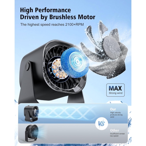 Desk Fan,Quiet Portable Fan,Air Circulator Fan with 100 Speeds,Digital Display Small Table Fas for Bedroom Office KitchenTravel Camping