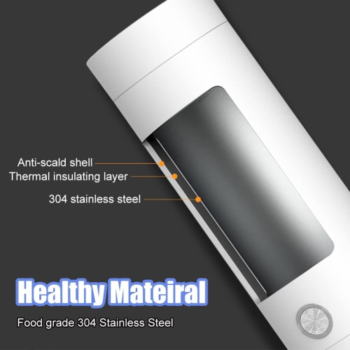 Portable Electric Kettle,Fast Boiling 400ML Hot Water Boiler Bottle,Electric Heated Cup Travel Kettle for Making Tea Coffee