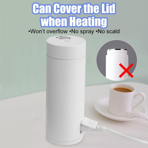 Portable Electric Kettle,Fast Boiling 400ML Hot Water Boiler Bottle,Electric Heated Cup Travel Kettle for Making Tea Coffee