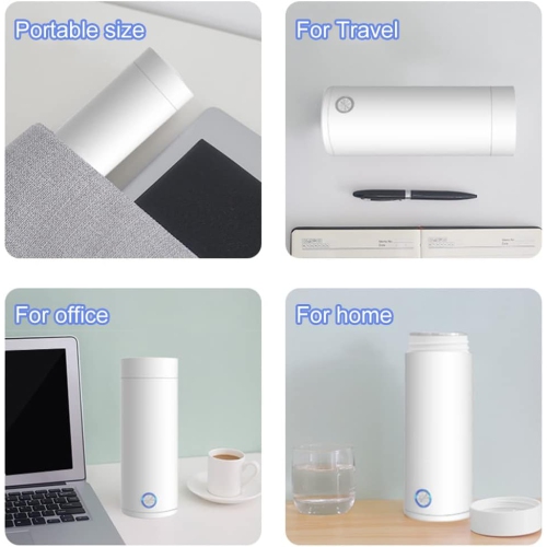 Portable Electric Kettle,Fast Boiling 400ML Hot Water Boiler Bottle,Electric Heated Cup Travel Kettle for Making Tea Coffee