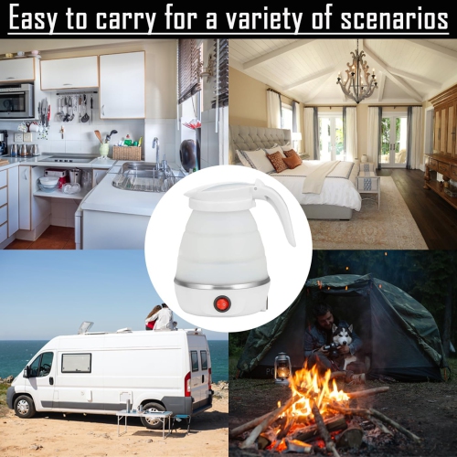 Foldable Electric Travel Kettle Portable Silicone Collapsible Water Boiler Tea Pot for Camping