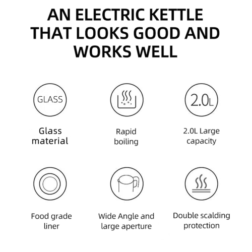 Electric Kettle Glass Electric Tea Kettle Hot Water Boiler & Heater with Auto Shut Off Function