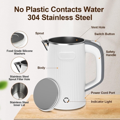 Electric Kettle 600W Mini Portable Water Kettle Travel Hot Water Boiler for Camping Office Home Use