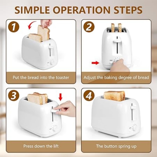 2-Slice Toaster Breakfast Bread Machine Toasters Bread Makers Bagels Waffles Toaster