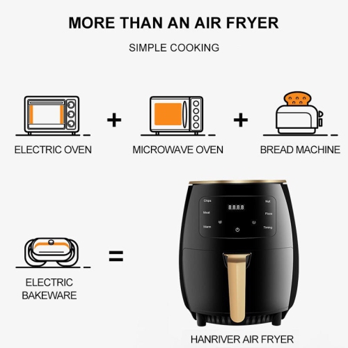6L Air Fryer Household Large Capacity Electric Oven French Fries Machine Multifunctional Electric Fryer