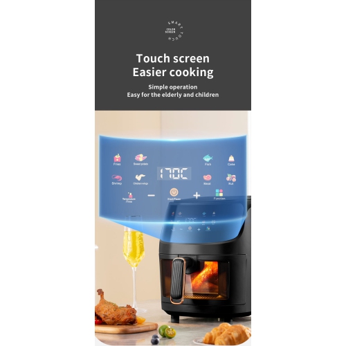 8L Air Fryer Household Multifunctional Smart Touch LCD Fryer