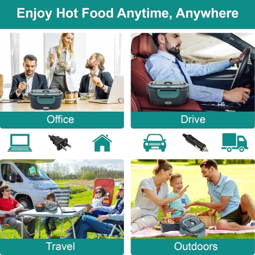 Electric Lunch Box Food Heater,Heated Lunch Box,Portable Food Warmer Box for Car Truck Work with Stainless Steel Container