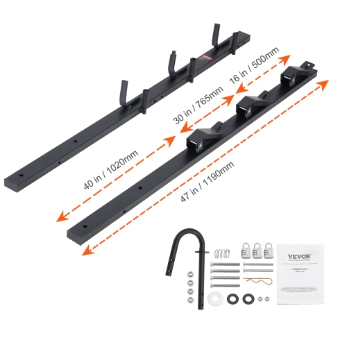 VEVOR 3 Place Weeder Trimmer Rack, Trimmer Rack, Locking Trim Holder Landscape Trailer Rack Carrier Mount on Open Pickup/Trailer Enclosed Trailers,