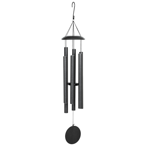 OUTSUNNY  Wind Chimes Outdoor Large Deep Tone, 45" Wind Chime \w 6 Thick Aluminum Tubes And Hook, Classic Memorial Sympathy Wind Chime for Patio