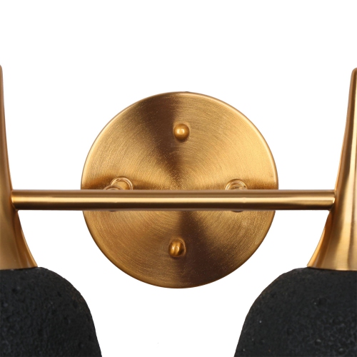 28.7 in. 4-Light Black and Electroplated Copper Vanity Light with Metal Shade