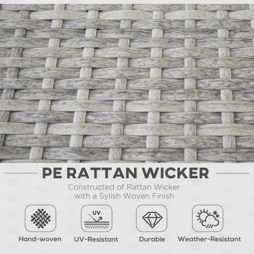 Outsunny 7 Piece Patio Furniture Set, PE Rattan Outdoor Conversation Set with Sectional Sofa, Glass Tabletop, Cushions and Pillows for Garden, Lawn,