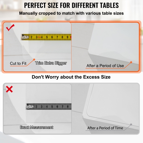 KFFKFF 42" x 84" PVC Table Cover, 1.5mm Thick Tablecloth, Transparent Rectangle Plastic Tablecloth, Resistant to Water and Oil, Ideal for Dining