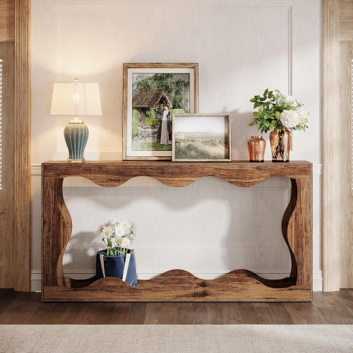 Tribesigns 63 Inches Farmhouse Console Table with Storage,Sofa Console Table
