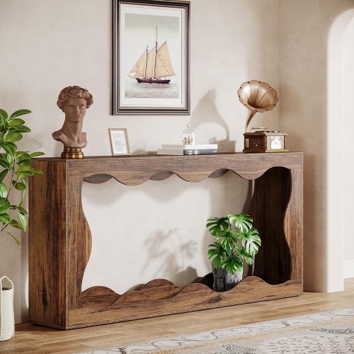 Tribesigns 63 Inches Farmhouse Console Table with Storage,Sofa Console Table
