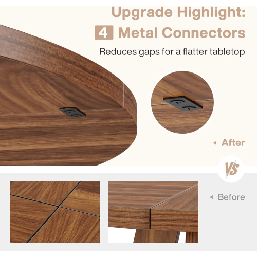 Tribesigns Round Dining Table Wood Kitchen Table for Dining Room, 47 in Dinning Room Tables for 4 Man