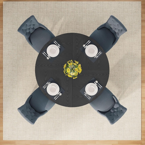 Tribesigns Round Dining Table Wood Kitchen Table for Dining Room, 47 in Dinning Room Tables for 4 Man