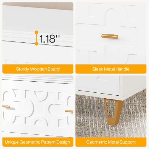 Tribesigns 2-Drawer Lateral File Cabinet, Modern White Filing Cabinet for Legal/Letter/A4 Size