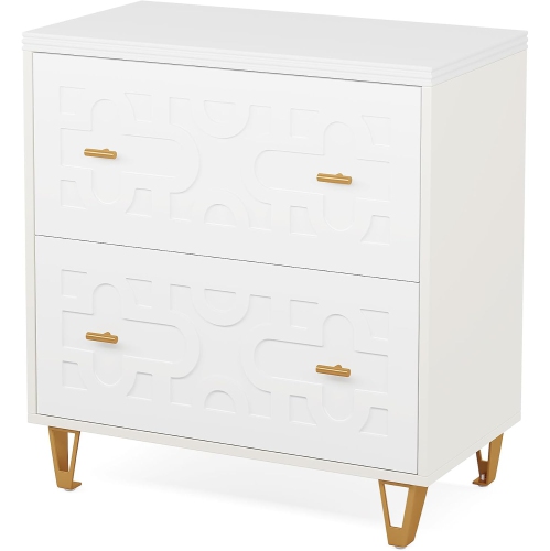 Tribesigns 2-Drawer Lateral File Cabinet, Modern White Filing Cabinet for Legal/Letter/A4 Size